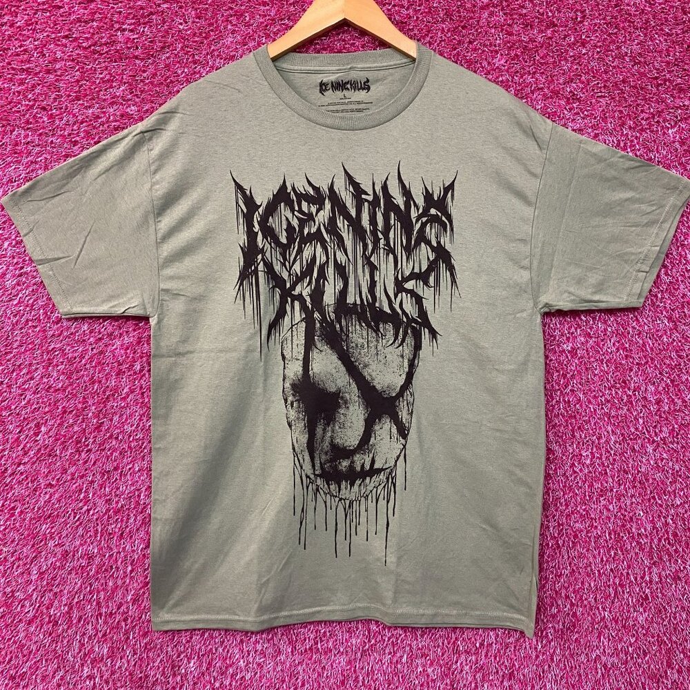 Ice Nine Inch Kills Silence Mask Rock Green Tee size Large
